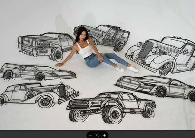 Silhouetten von vorne, hinten, oben und schräg